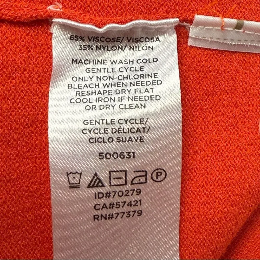 Ann Taylor Open orange-red Front Long Cardigan with Pockets - Size M